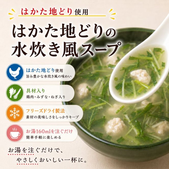 ～はかた地どり使用～ はかた地どり 水炊き風 フリーズドライ スープ 30食