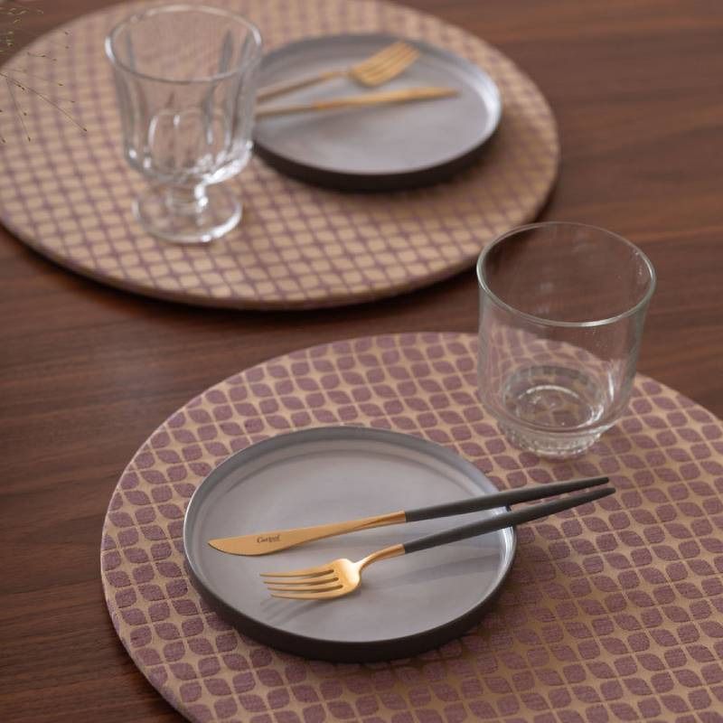 wsg0045 丸形ランチョンマット Calm Round Luncheon mat/カルム プレイスマットなし プラム