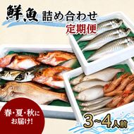 【 年3回 定期便 冷蔵 クール便 】にかほ市の海を自宅で堪能！ 鮮魚詰め合わせセット 3～4人前 「12月～3月配送対象外」【 下処理済み 鮮魚セット 象潟 海産物 海鮮 海の幸 秋田 にかほ 】