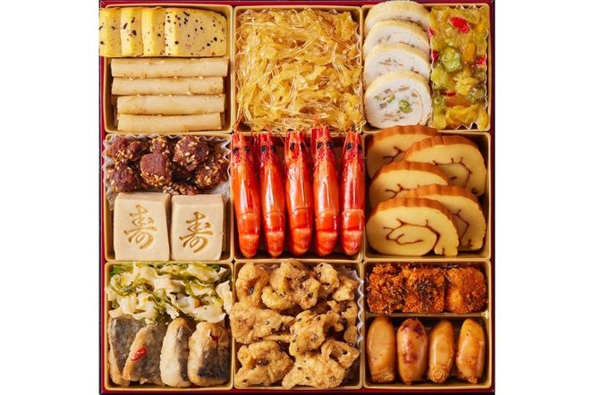 【C8-017】「飯塚の極」特大八.五寸 和洋風三段重おせち(5人前)
