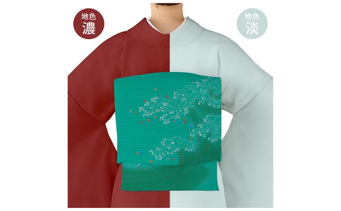 【和装振興応援プロジェクト】歳時記8月3「サーフィン・波」京手描友禅 染帯｜染帯 着物 織物 人気 おすすめ [ 手描友禅 帯 染匠 職人 歳時記 人気 おすすめ ギフト プレゼント お取り寄せ 通販 送料無料 ふるさと納税 ] 261009_A-BR053VC22