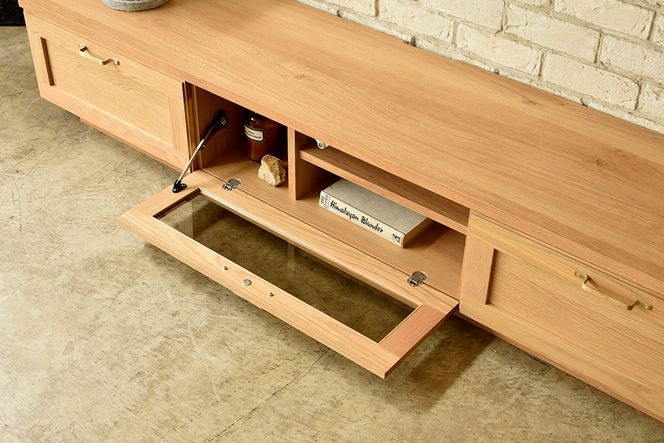 ビルネ 180 TVボード NA【ナチュラル 完成品 真鍮 テレビ台 木製 高級感 リビング収納】(H062378)