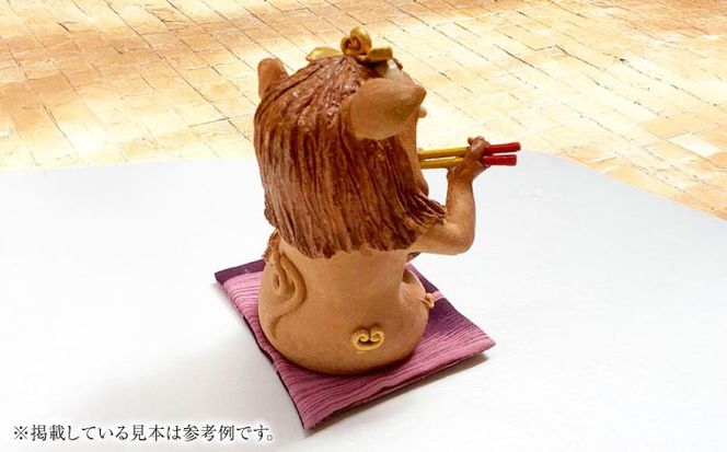 【工房嬉楽】ウチナーそばおいシーサー（小）焼き物 小物 インテリア 沖縄 やちむん 沖縄市 / コザ工芸館ふんどぅ[BCAU018]