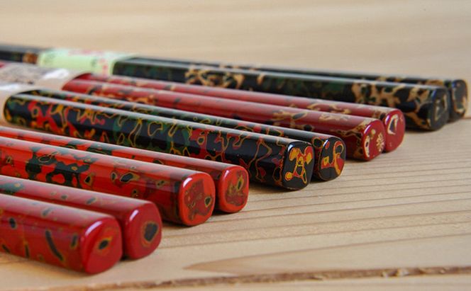 津軽塗　箸（大）1膳・唐塗 黒上 工芸品 お箸 手作り 伝統技術 