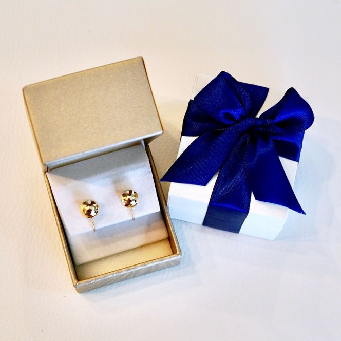 K18(18金) イエローゴールド ミラーボール イヤリング 地金 中空(直径8mm) 保証書付 M2180ER 242-048