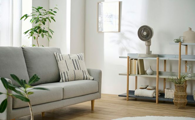 扇風機 サーキュレーター扇風機 STF-AC15TEC-C ベージュ アイリスオーヤマ リビング 上下左右首振り 換気 軽量 お手入れ簡単 リモコン付き オールシーズン対応 おしゃれ 衣類乾燥 部屋干し 3D送風