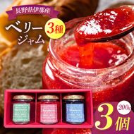 ジャム ベリー 信州 伊那産 ベリージャム 200g 3種 （ ラズベリー ・ ブラックベリー ・ ブルーベリー ）| フルーツ ジャム ラズベリー ブラックベリー ブルーベリー 完熟 つみたて 加工品 長野県 伊那市【011-89】