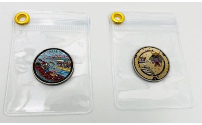 チタン製ミニチュアマンホール・メダルセット 大東市２枚組セット 272183_EC007