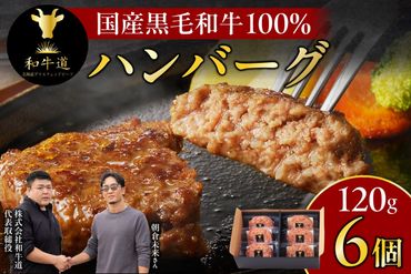 ブランド和牛「十勝姫」の和牛道ハンバーグ120g×6個セット_S017-0003