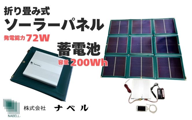 折り畳み式ソーラーパネルと蓄電池【nanoGrid】 nabe0003