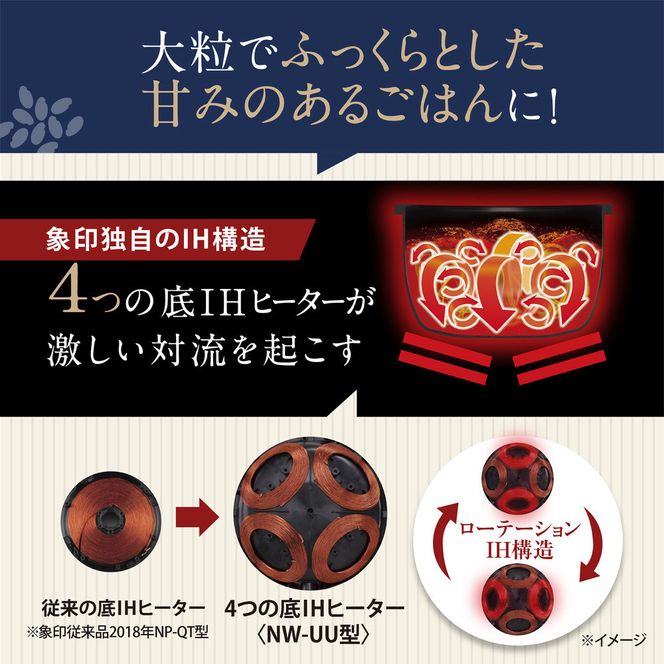 象印 圧力IH炊飯ジャー ( 炊飯器 ) 「 炎舞炊き 」( 4合炊き )  NWUU07-BZ 黒 272183_AK60