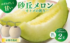 【先行予約】京都丹後久美浜産　砂丘メロン【オトメの祈り】　2Lサイズ／2玉入（2026年7月中旬～発送）LP00004