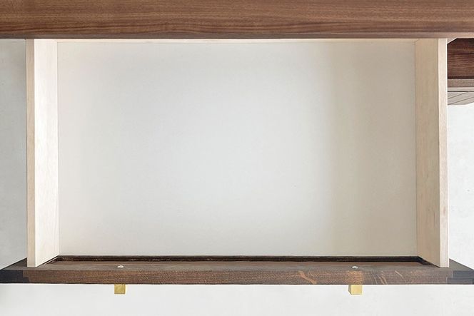 リギ 105 カウンター ガラス戸【完成品 ヴィンテージ 真鍮 アルダー無垢 ガラス扉 収納家具】(H062393)