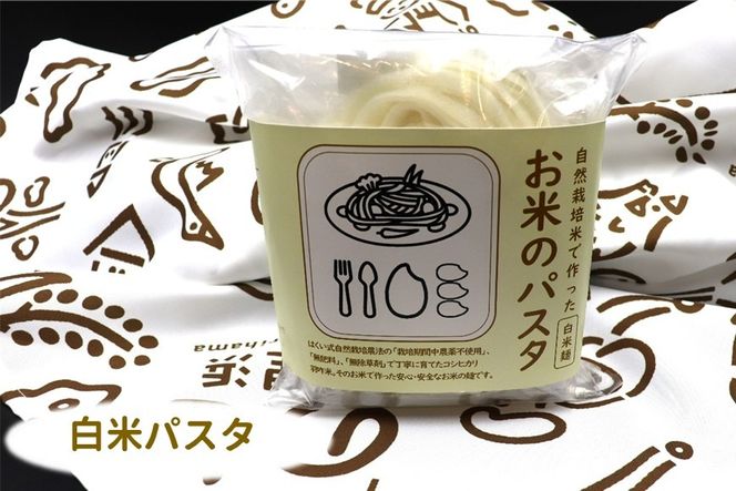 能登のこだわり自然栽培こしひかり 羽咋米を使った米粉のパスタ麺[白米麺×２、玄米麺×２]