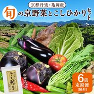 【6回定期便】京都丹波・亀岡発 旬の野菜・こしひかり 詰め合わせセット (隔月6回お届け)● ※北海道・沖縄・離島への配送不可
