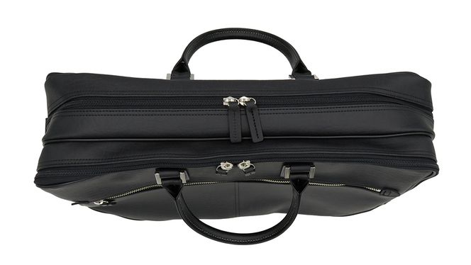 ワイドビジネスバッグ ブラック ( No.5026-01 ) / ビジネスバッグ 豊岡 職人手作り B4サイズ対応 大容量 出張 一泊二日 2層式 肩当て付きショルダーベルト 底鋲 日本製 メンズ レディース バッグ かばん 鞄 黒 紺 木和田株式会社