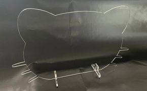 アクリル ネコ パーテーション 雑貨 日用品 クリア 手作り スタンド 飛沫 感染予防 猫 