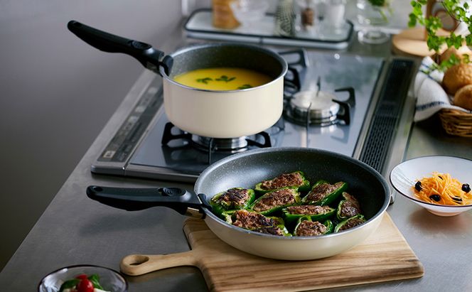 フライパン ダイヤモンドコートパン マーブル 12点 セット アイボリー アイリスオーヤマ IH ガス フライパン鍋セット 炒め鍋 26cm 鍋 卵焼き 卵焼き器 エッグパン 蓋 取っ手 取っ手が取れる 調理器具 DCI-T12S アイリス 宮城 宮城県 大河原町