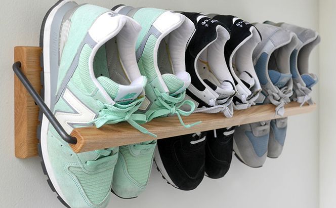 Sneaker wall スニーカーウォール  SW-680TM タモ（おおよそ3足収納 タモ無垢材 壁掛け 木製 シューズラック スリッパラック）【配達不可：沖縄・離島】 雑貨 日用品 家具 