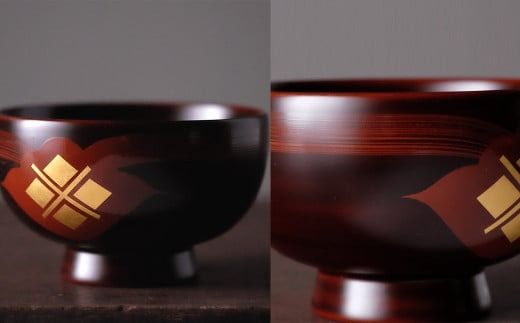 汁椀　花塗り　秀衡一つ雲　3個 / 漆器 お椀 吸い物椀 おわん 食器 セット 家族 漆椀 漆塗 うるしぬり 手塗り 木製 伝統工芸品 和 お正月 高級 結婚 新築祝い お祝い 贈答 贈り物 プレゼント ギフト 香典返し お返し おもてなし【ocy915-hit-cho】