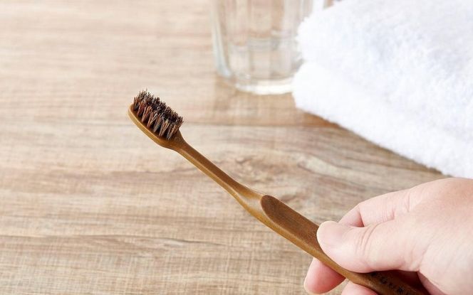 MEGURU 竹の歯ブラシ 花馬毛 4本セット fain0006