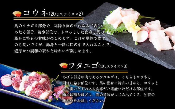 【6ヶ月定期便】馬刺し 厳選プレミアムスライス馬刺しセット 950g 千興ファーム 馬肉 冷凍 《お申込み翌月から出荷》 新鮮 さばきたて 真空パック SQF ミシュラン 生食用 肉 菅乃屋 熊本県御船町 スライス 馬刺 ばさし 贈答 ギフト 熊本 国産 ばさし 馬さし 馬刺---mifune_snk_34_mo6a---