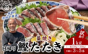 かつお一本釣り漁師が直送！ 日帰りかつおの藁焼きたたき 訳あり 1kg入 304018_DT02