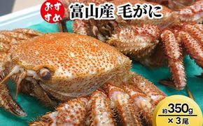 【おすすめ】富山産　毛がに約350g×3尾 ※2025年11月中旬～2026年3月中旬頃に順次発送予定