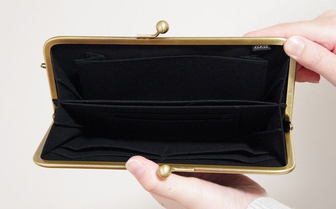 本革 がま口 長財布 ファッション 雑貨 財布 長財布 革