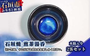 石垣焼 煎茶湯呑 2点セット（木箱入り） Y-13-1