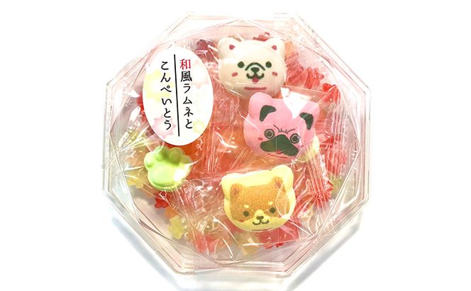 〈京の老舗和〉かわいい「和スイーツ」セット（ねこもにゃか＆あにまろ＆ラムネ金平糖）〈スイーツ お菓子 和菓子 生菓子 最中 もなか粒あん マシュマロ 白餡 金平糖 こんぺいとう ラムネ 加工食品〉 