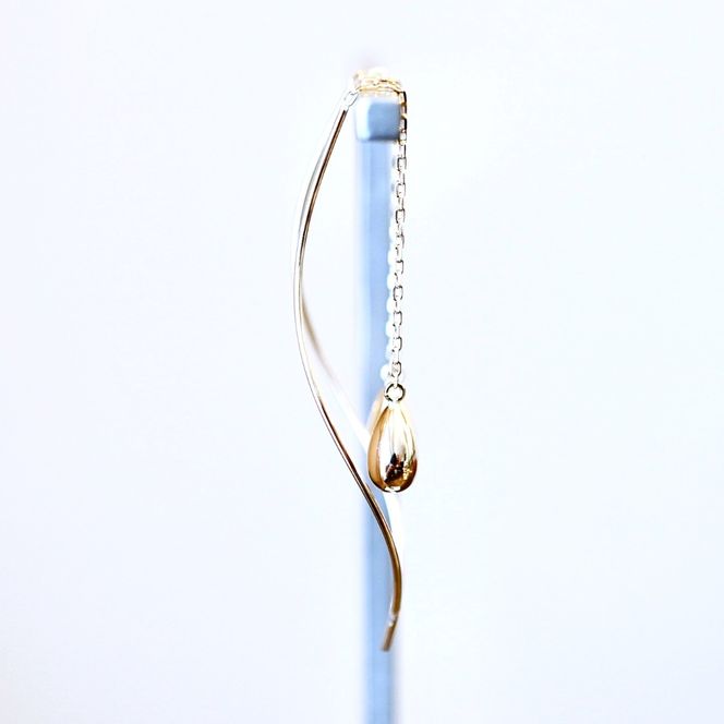 【ジュエリー】K10YG イエローゴールド  雫 ロング チェーン ピアス 保証書付 SMK-5219 242-018-a