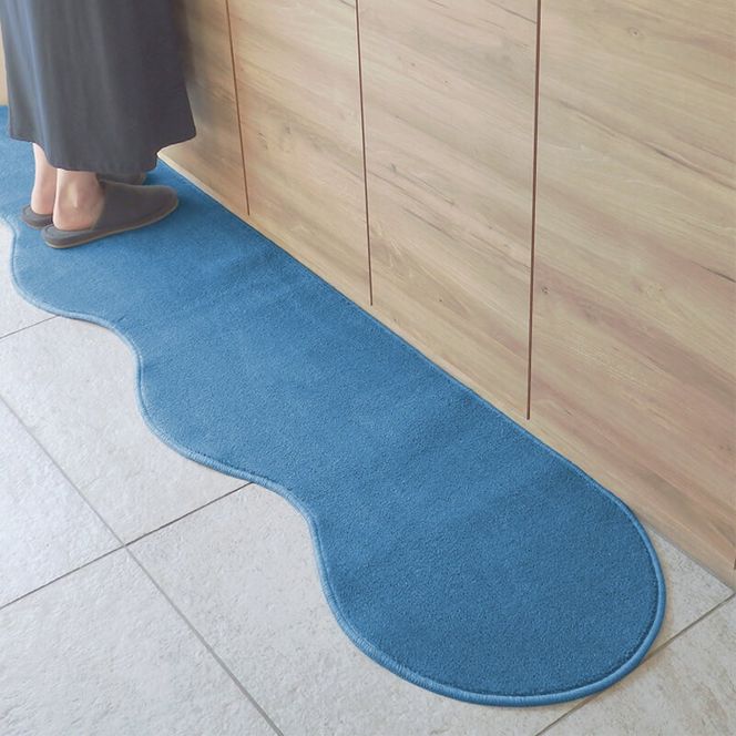 diw0004 北欧風キッチンマット ラグマットタイプ 45×150cm ピーナッツ型 ブルームーン 抗菌防臭 SEK 織人しきもの屋工房