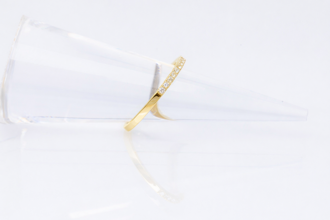 ダイヤモンド リング ハーフエタニティ 一文字 0.2ct K18 イエローゴールド 指輪 リング ジュエリー ダイヤ 18金 山梨 H-1978YG SWCI003-yg