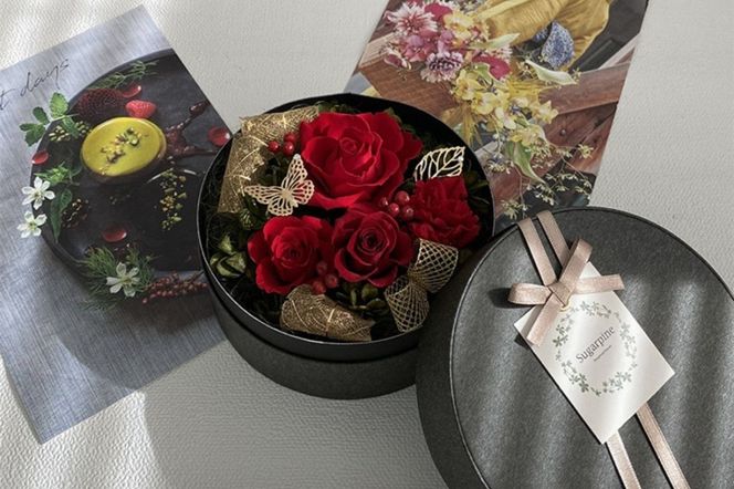 プリザーブドフラワー【アムール/レッド】【埼玉県 春日部市 シュガーパイン 赤バラ 誕生日 結婚祝い 記念日 フラワーギフト】(AJ018-1)
