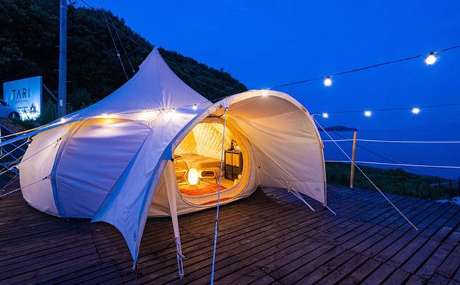 牛窓TARI 利用券 10000円 相当分（10000円券×1枚） チケット グランピング施設 日帰り サウナ シークレットビーチ付き 