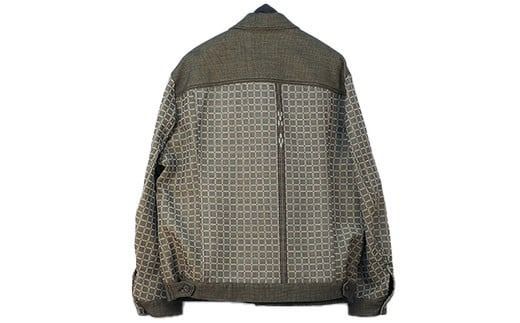 みんさー織 総手織りブルゾン（楕円ヒチガーラ グレイッシュ）Mサイズ AZ-59-1