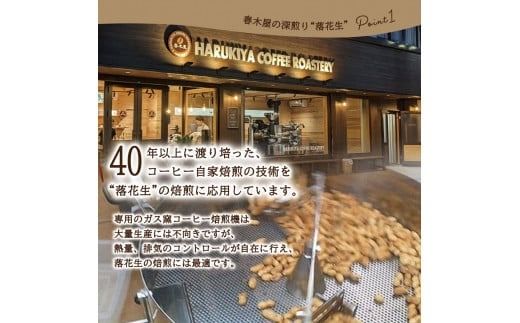 【メール便発送】コーヒー屋が焙煎した深煎り「落花生」　自家焙煎　１２０ｇ×２袋　国産最高峰半立種　富士の湧水を利用した加熱水蒸気焙煎　カリッと甘く長い余韻