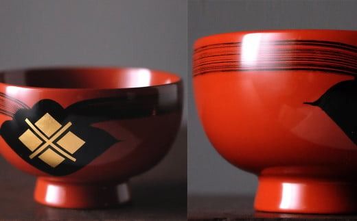 汁椀　花塗り　秀衡一つ雲　3個 / 漆器 お椀 吸い物椀 おわん 食器 セット 家族 漆椀 漆塗 うるしぬり 手塗り 木製 伝統工芸品 和 お正月 高級 結婚 新築祝い お祝い 贈答 贈り物 プレゼント ギフト 香典返し お返し おもてなし【ocy915-hit-cho】