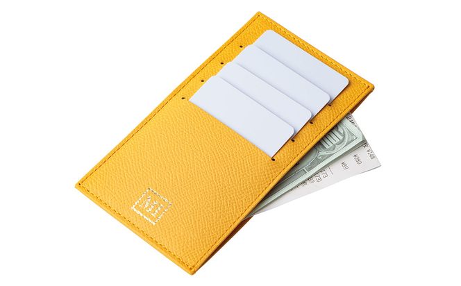 豊岡財布 ウォレットイン カードホルダー ドイツ製本革使用 イエロー ZCD02 / カードケース  革 革小物 コンパクト 長財布に収まる  シンプル デザイン 無地 マスミ鞄嚢