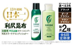 【全6回定期便】【色が選べる！2本セット】［白髪用］利尻炭酸カラーシャンプー＋利尻カラーケアコンディショナー 糸島市 / 株式会社ピュール ヘアケア コンディショナー [AZA060] シャンプー 白髪染め カラーシャンプー コンディショナー 無添加 ノンシリコン