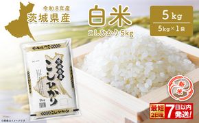 【新米/白米】◎最短2日後発送◎ コシヒカリ 5kg 米 小分け 茨城県産 2026年産 令和8年産 K2670
