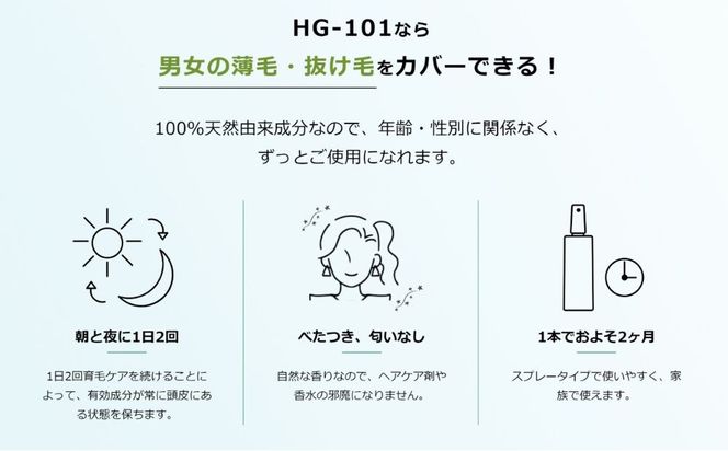 植物性の育毛剤「HG-101」 150cc 3本セット -[G685] 