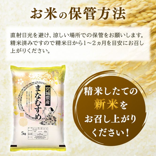 まなむすめ 5kg×1袋 令和8年産 新米 先行予約 宮城県産 米 精米 白米 米 コメ お米 おこめ ブランド米 ご飯 ごはん
