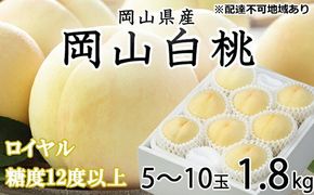桃 2026年 先行予約 岡山 白桃 ロイヤル 5～10玉 約1.8kg JAおかやまのもも（早生種・中生種） もも モモ 岡山県産 国産 フルーツ 果物 ギフト