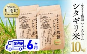 【6ヶ月定期便】【令和7年産】宮崎県産こしひかり「シタギリ米」10kg（5kg×2） 【 お米 新米 定期便 全6回 】☆[C04202t6]