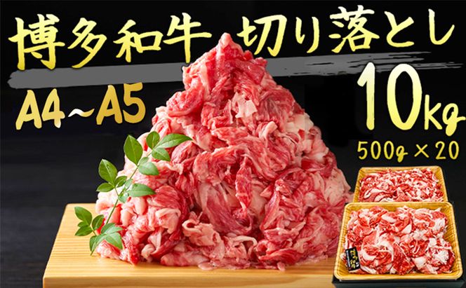 限定 牛肉 博多和牛 A4～A5 切落とし 合計10kg（500g×20p）肩ロース 赤身 バラ カルビ 配送不可：離島 牛肉炒め物 お肉 バラ(カルビ) 