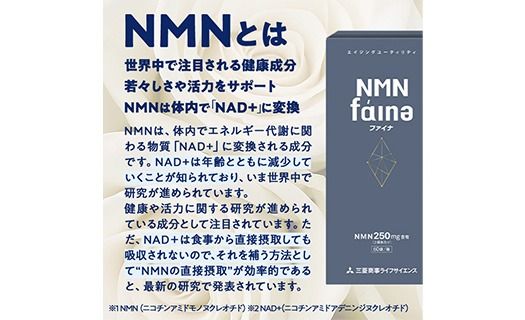 ＜1回配送＞完全国内生産のNMNサプリメント「NMNファイナ」12箱（約360日分・2160粒) 健康サポートサプリメント NMN 大分県 佐伯市 【GM005】【三菱商事ライフサイエンス (株)】
