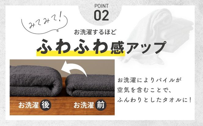015B631 濃色カラー バスタオル 4枚セット（ネイビー＆ダークグレー 各2枚）【泉州タオル 国産 吸水 普段使い シンプル 日用品 家族 ファミリー】