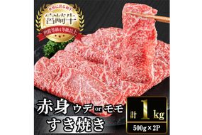 宮崎牛 赤身カット すき焼き (合計1kg・500g×2) すき焼き お肉 牛肉 黒毛和牛 宮崎牛 ブランド和牛 冷凍 国産 モモ ウデ 宮崎県産【YM-25】【YAMATO株式会社】